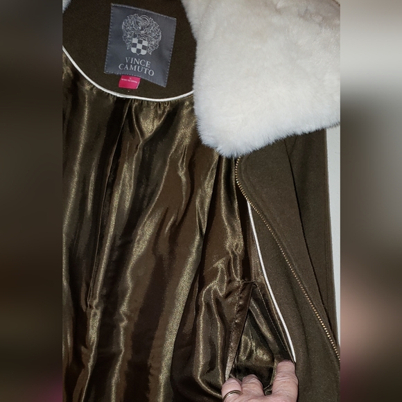 Vince Camuto Olive Coat with Detachable Collar women's size  S  NWT - Picture 7 of 16